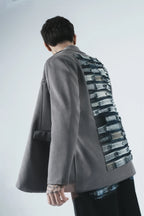 Patchwork Back Panel Blazer — Grey