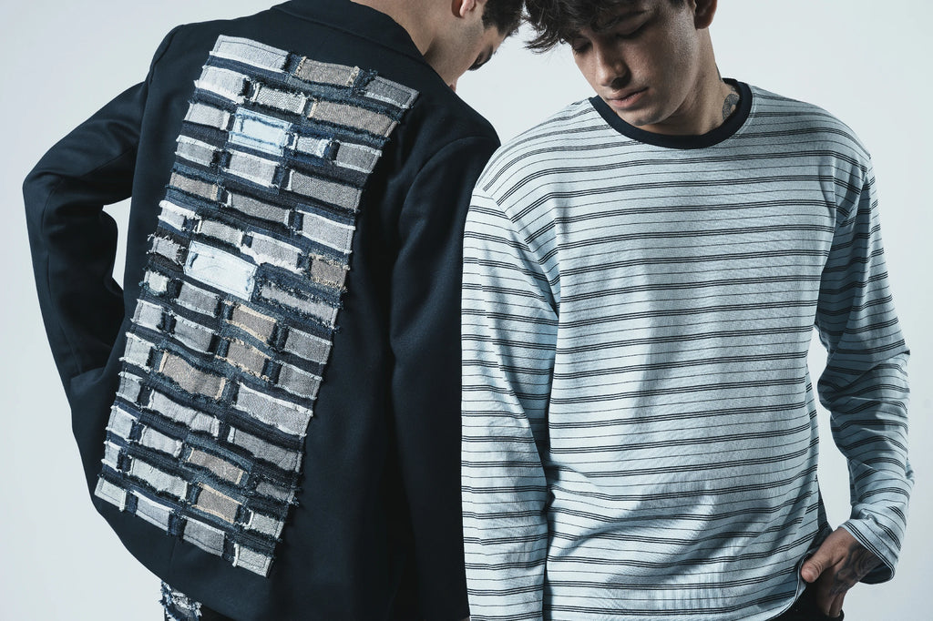 Patchwork Back Panel Blazer — Navy
