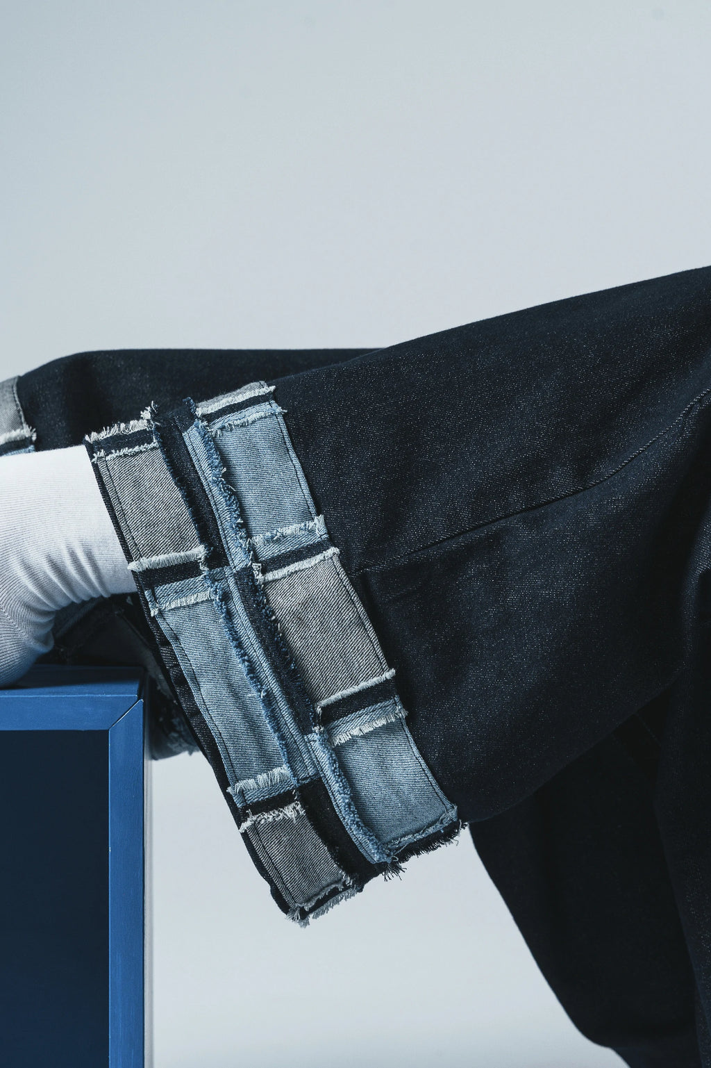 Patchwork Hem Denim Jeans