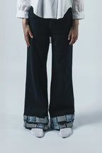 Patchwork Hem Denim Jeans