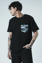 Patchwork Pocket T-Shirt — Black