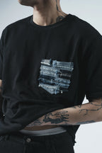 Patchwork Pocket T-Shirt — Black